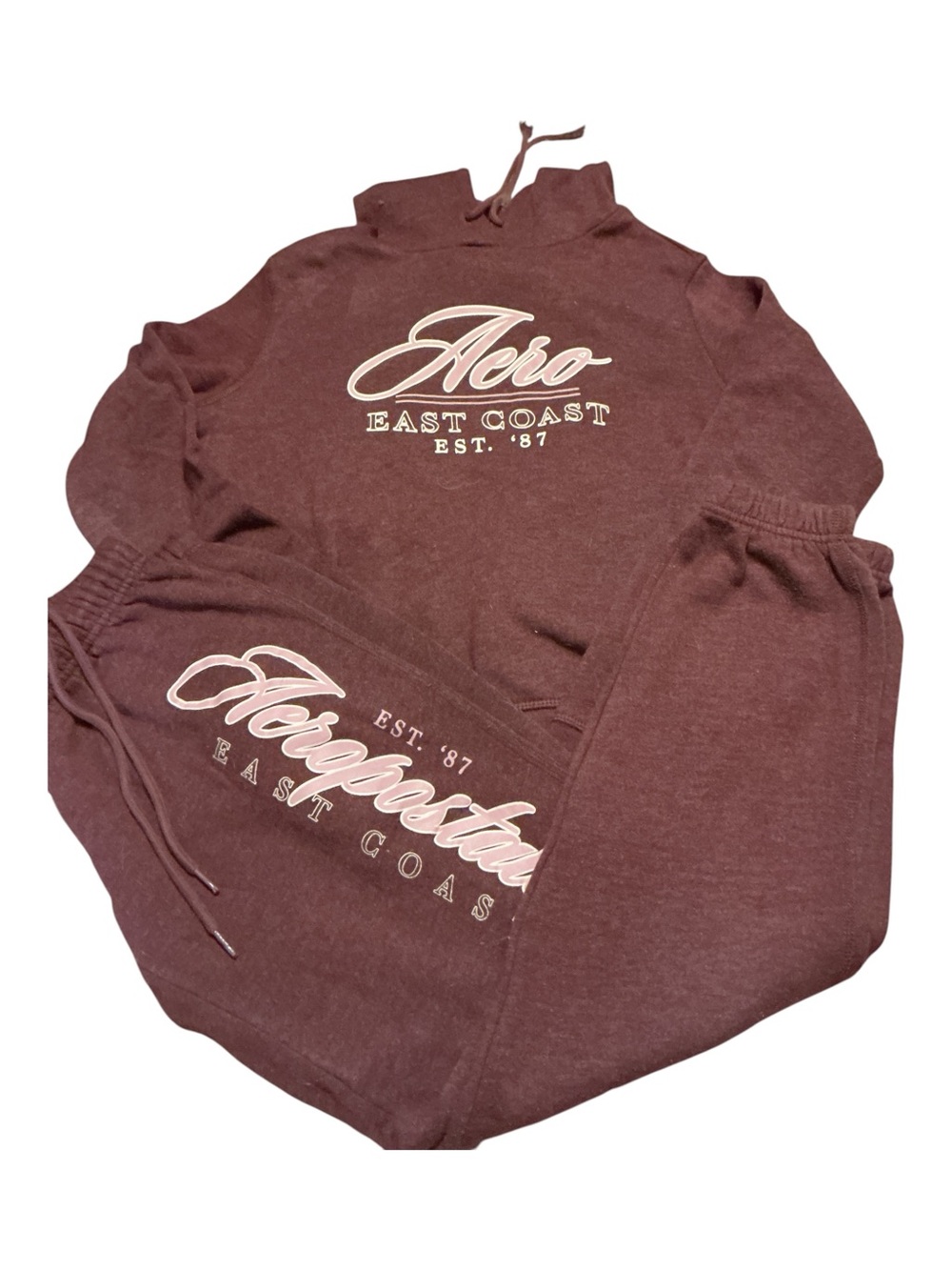 Aeropostale Women's Maroon Cowl Neck Pullover with Logo
